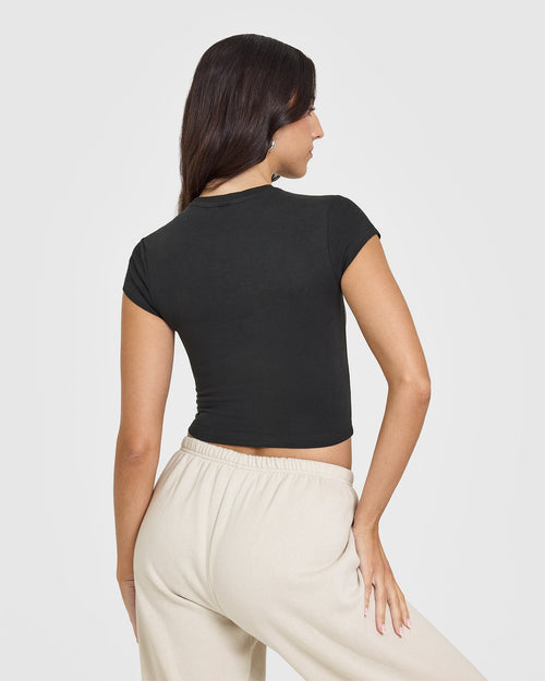 Cotton Icon Baby T-Shirt | Soft Black