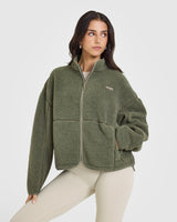 Zip Up Fleece Jacket | Alpine Green