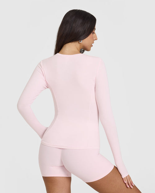 Mellow™ Rib Long Sleeve Top | Ballet Pink