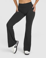 SoftMotion™ Flared Bottoms with White Logo | Soft Black
