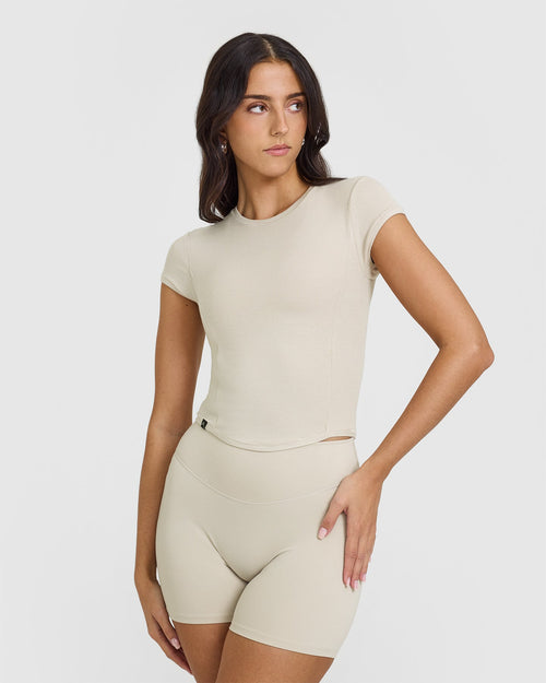 Oner Modal Mellow™ Rib Mid T-Shirt | Sand