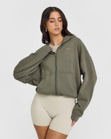 Mid Weight Zip Up Hoodie | Alpine Green