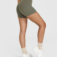 SoftMotion™ Shorts 6" with White Logo | Alpine Green