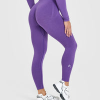 EffortlessLift™ Seamless Leggings with White Logo | Iris Purple
