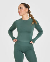 Mellow™ Soft Mid Long Sleeve Top | Iced Green