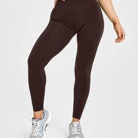 EffortlessLift™ Seamless Leggings with White Logo | 70% Cocoa