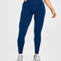 EffortlessLift™ Seamless Leggings with White Logo | Midnight