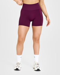 EffortlessLift™ Seamless Shorts with White Logo | Ripe Fig