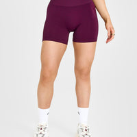 EffortlessLift™ Seamless Shorts with White Logo | Ripe Fig