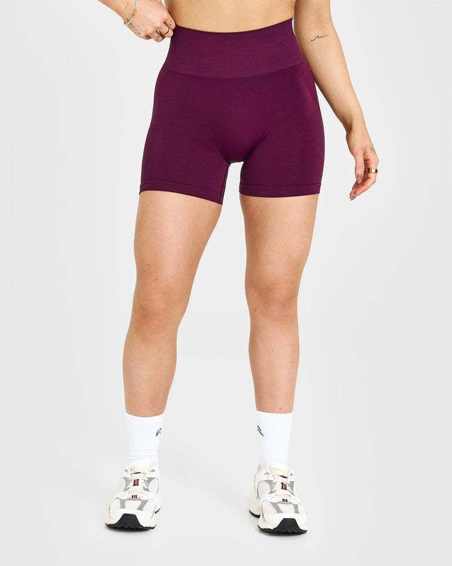 EffortlessLift™ Seamless Shorts with White Logo | Ripe Fig
