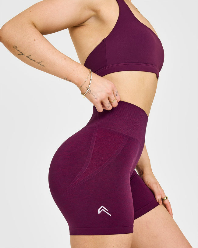 EffortlessLift™ Seamless Shorts with White Logo | Ripe Fig