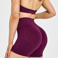 EffortlessLift™ Seamless Shorts with White Logo | Ripe Fig