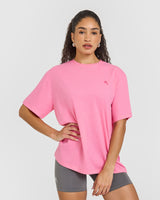 Classic Oversized Lightweight T-Shirt | Peony Pink