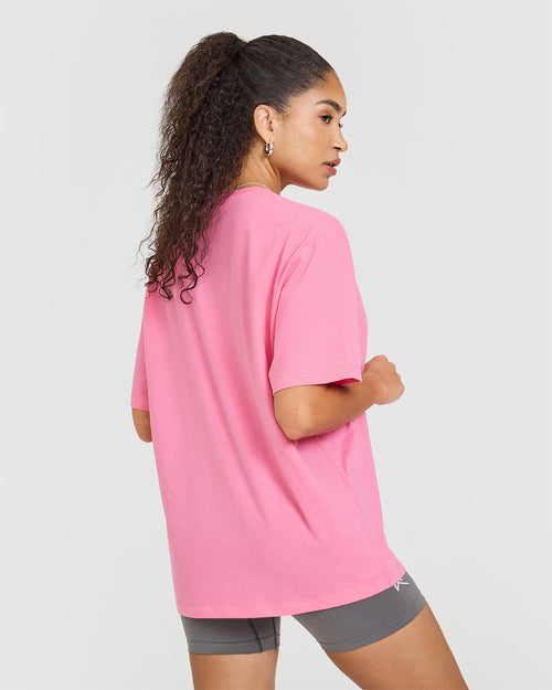 Classic Oversized Lightweight T-Shirt | Peony Pink