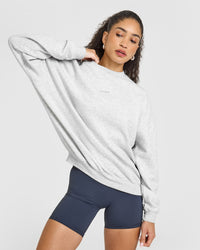 Mid Weight Sweatshirt | Light Grey Marl