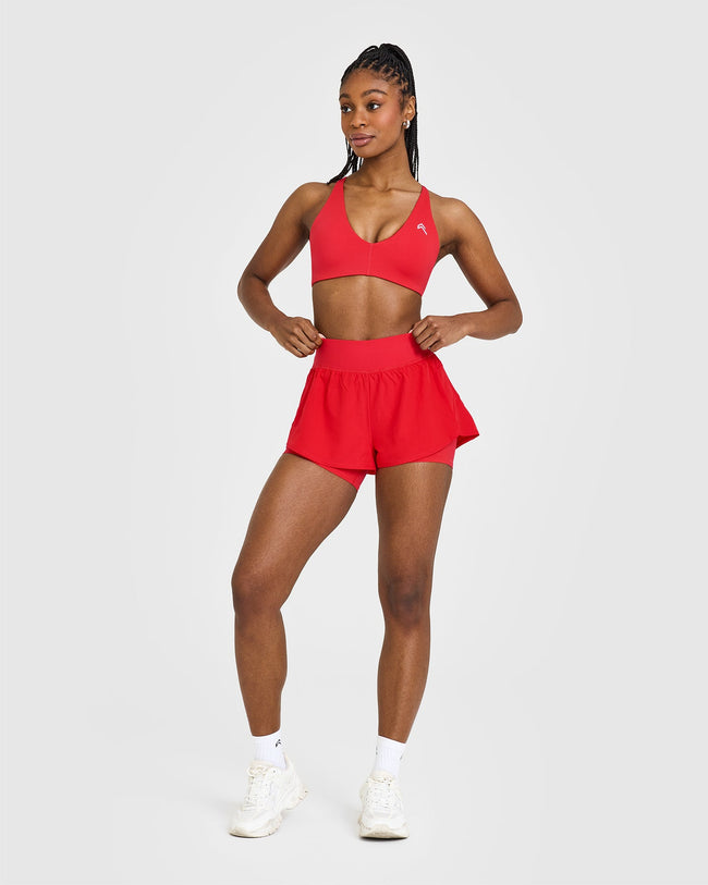 UnifiedMove™ Double Layer Shorts 5" | Muscle Mommy Red