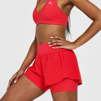 UnifiedMove™ Double Layer Shorts 5" | Muscle Mommy Red
