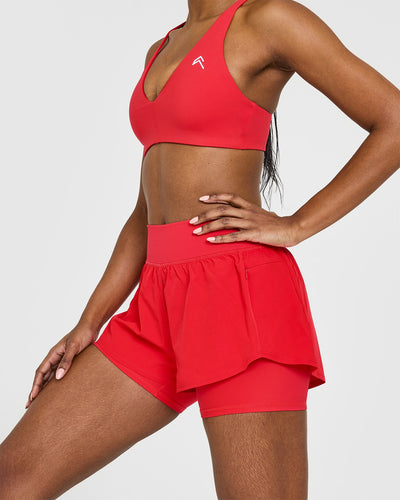 UnifiedMove™ Double Layer Shorts 5" | Muscle Mommy Red