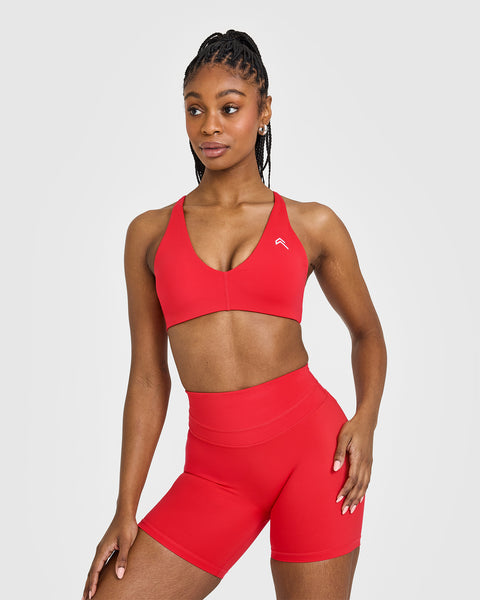 V-Neck Bralette - Muscle Mommy Red - Micro Coverage | Oner Active US