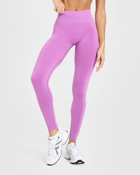 EffortlessLift™ Seamless Leggings with White Logo | Orchid Purple