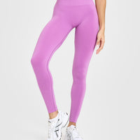 EffortlessLift™ Seamless Leggings with White Logo | Orchid Purple