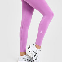 EffortlessLift™ Seamless Leggings with White Logo | Orchid Purple