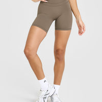 UnifiedMove™ High Waisted Shorts 6" | Moss Brown