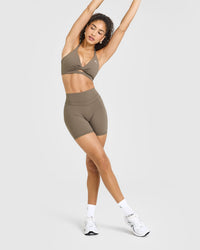 UnifiedMove™ High Waisted Shorts 6" | Moss Brown