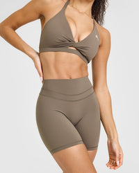 UnifiedMove™ High Waisted Shorts 6" | Moss Brown