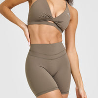UnifiedMove™ High Waisted Shorts 6" | Moss Brown