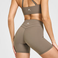UnifiedMove™ High Waisted Shorts 6" | Moss Brown
