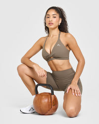 UnifiedMove™ High Waisted Shorts 6" | Moss Brown