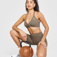 UnifiedMove™ High Waisted Shorts 6" | Moss Brown