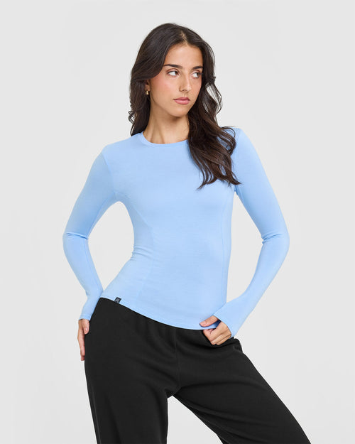 Oner Modal Mellow™ Soft Long Sleeve Top | Powdered Blue