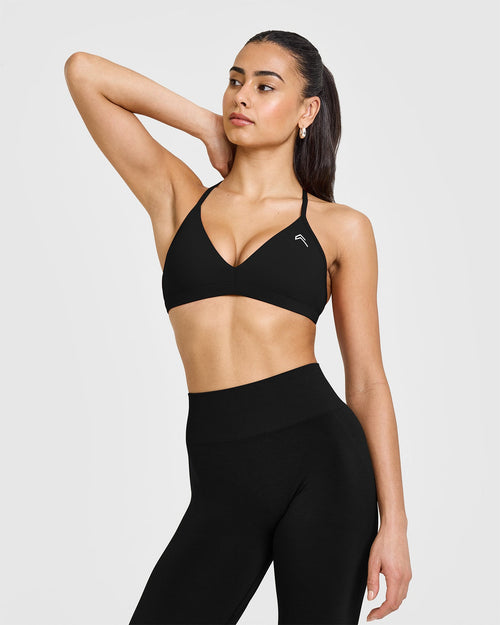 Oner Modal EasyLift™ Ultra Minimal V Neck Bralette | Black