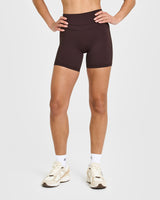 Unified High Waisted Shorts 6" | Plum Brown