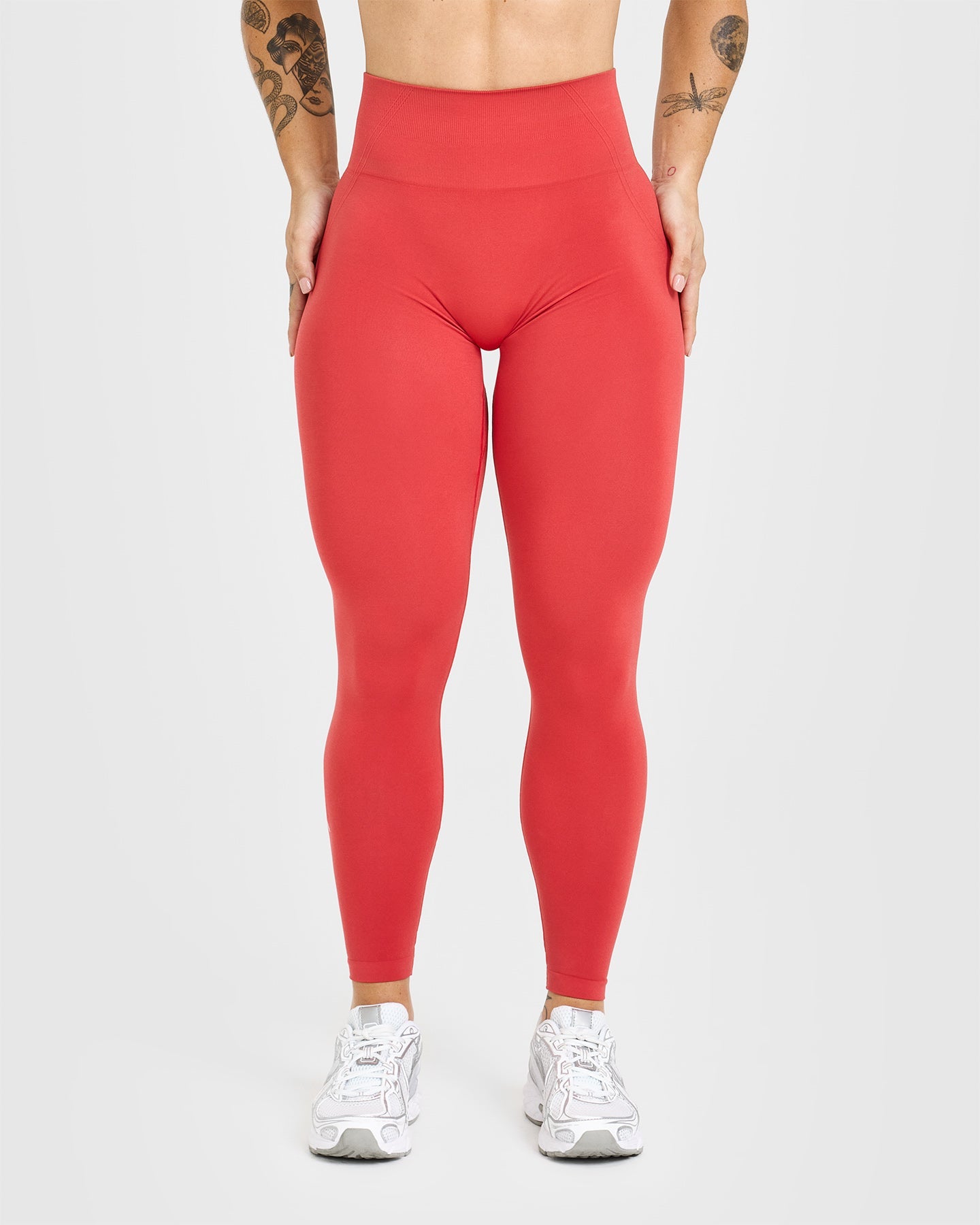 EffortlessLift™ Seamless Leggings with White Logo | Sweet Red