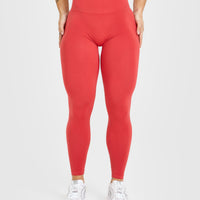 EffortlessLift™ Seamless Leggings with White Logo | Sweet Red