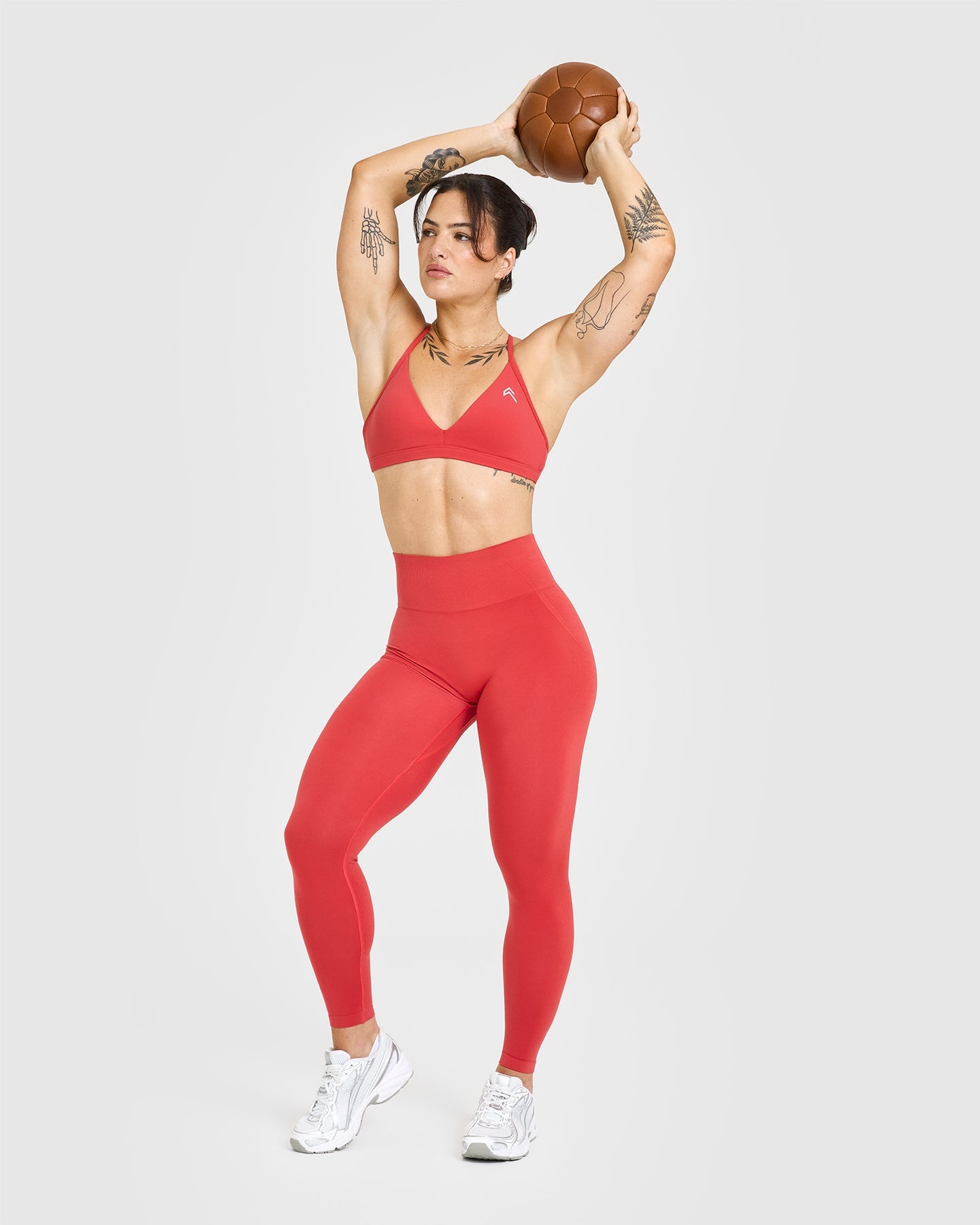 EffortlessLift™ Seamless Leggings with White Logo | Sweet Red