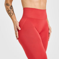 EffortlessLift™ Seamless Leggings with White Logo | Sweet Red