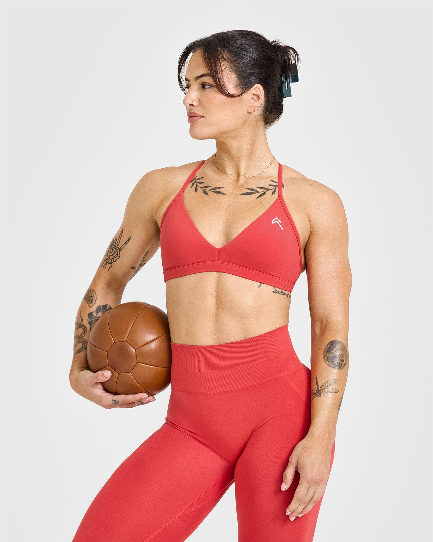 EffortlessLift™ Seamless Leggings with White Logo | Sweet Red