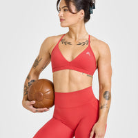 EffortlessLift™ Seamless Leggings with White Logo | Sweet Red