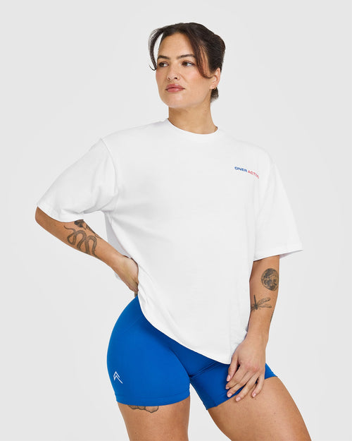 Oner Modal Oner Graphic Washed T-Shirt | White