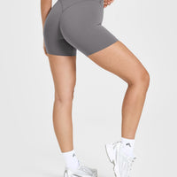 SoftMotion™ Shorts 6" with White Logo | Ash Gray