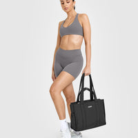SoftMotion™ Shorts 6" with White Logo | Ash Gray