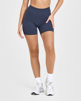 SoftMotion™ Shorts 6" with White Logo | True Blue