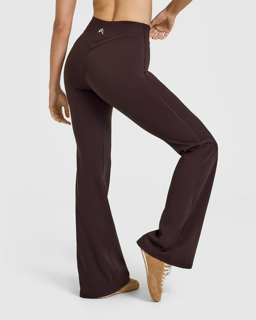 UnifiedMove™ Wrap Flared Pants | Plum Brown