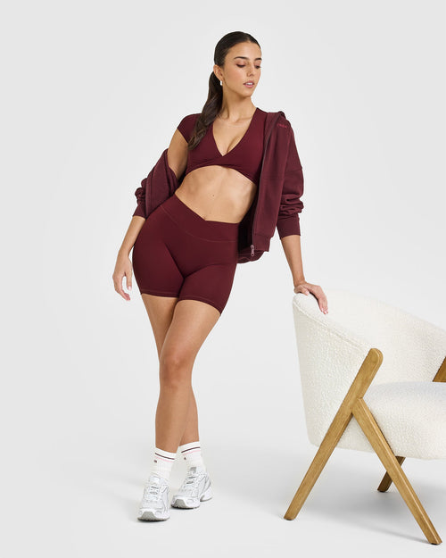 UnifiedMove™ Twist Front Short Sleeve Crop Top | Rosewood