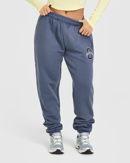 Oner Modal Foundations Joggers With Printed Graphic | Granite Blue