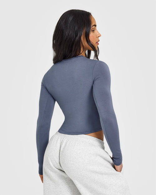Mellow™ Soft Mid Long Sleeve Top | Granite Blue